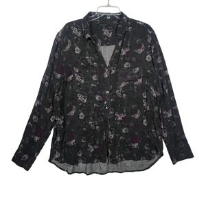 Rock &‎ Republic Floral Button Down Shirt Womens XL Long Sleeve Top Blouse
